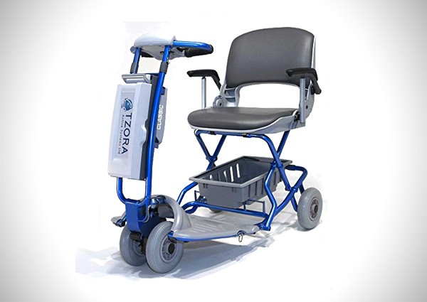 Lexis Light Folding Travel Scooter BLUE + Challenger Mobility Cover Lexis Light Folding Travel Scooter BLUE + Challenger Mobility Cover