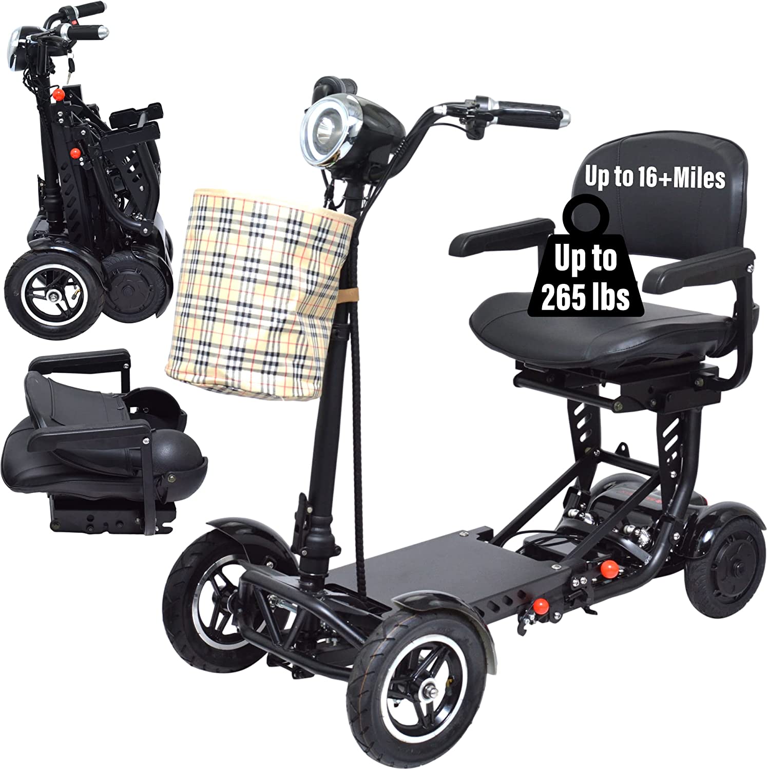 Malisa Foldable Mobility Scooters with Seat best mobility scooter for outdoors